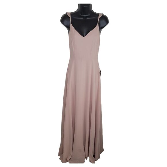 Lulus Nwt Meteoric Rise Blush Pink Maxi gown Dress small - Picture 4 of 12